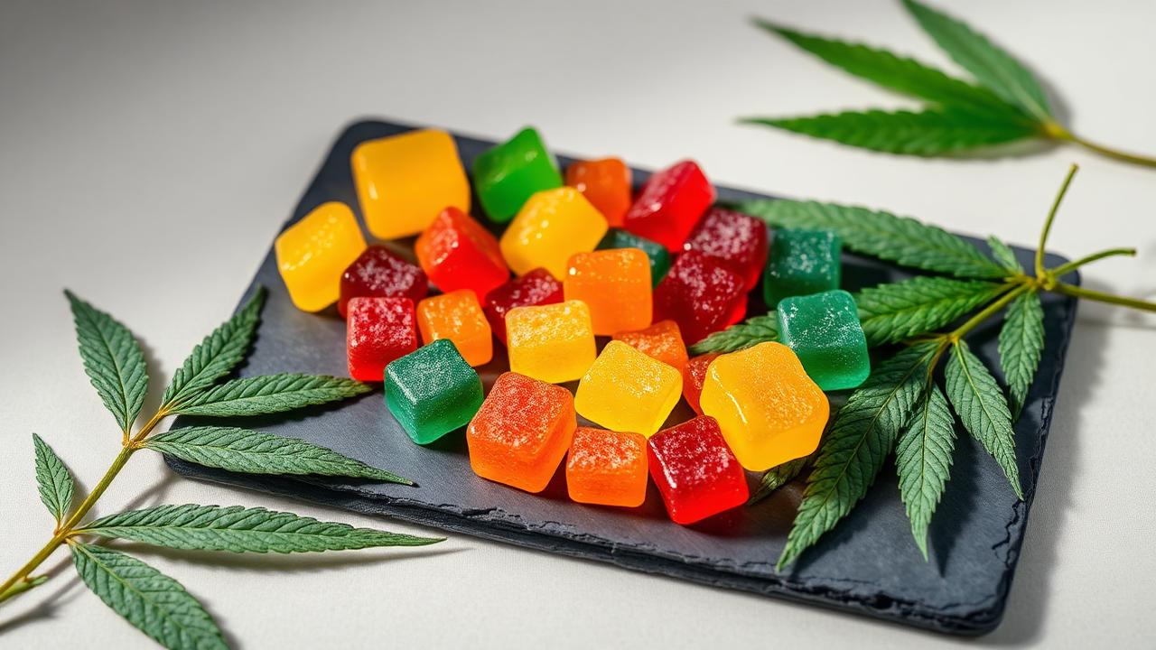 Hemp-derived beverage in a glass bottle