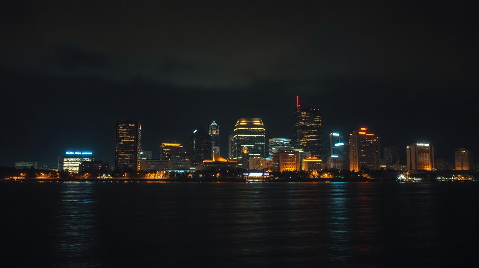 Jacksonville skyline at night, when most smoke shops are closed