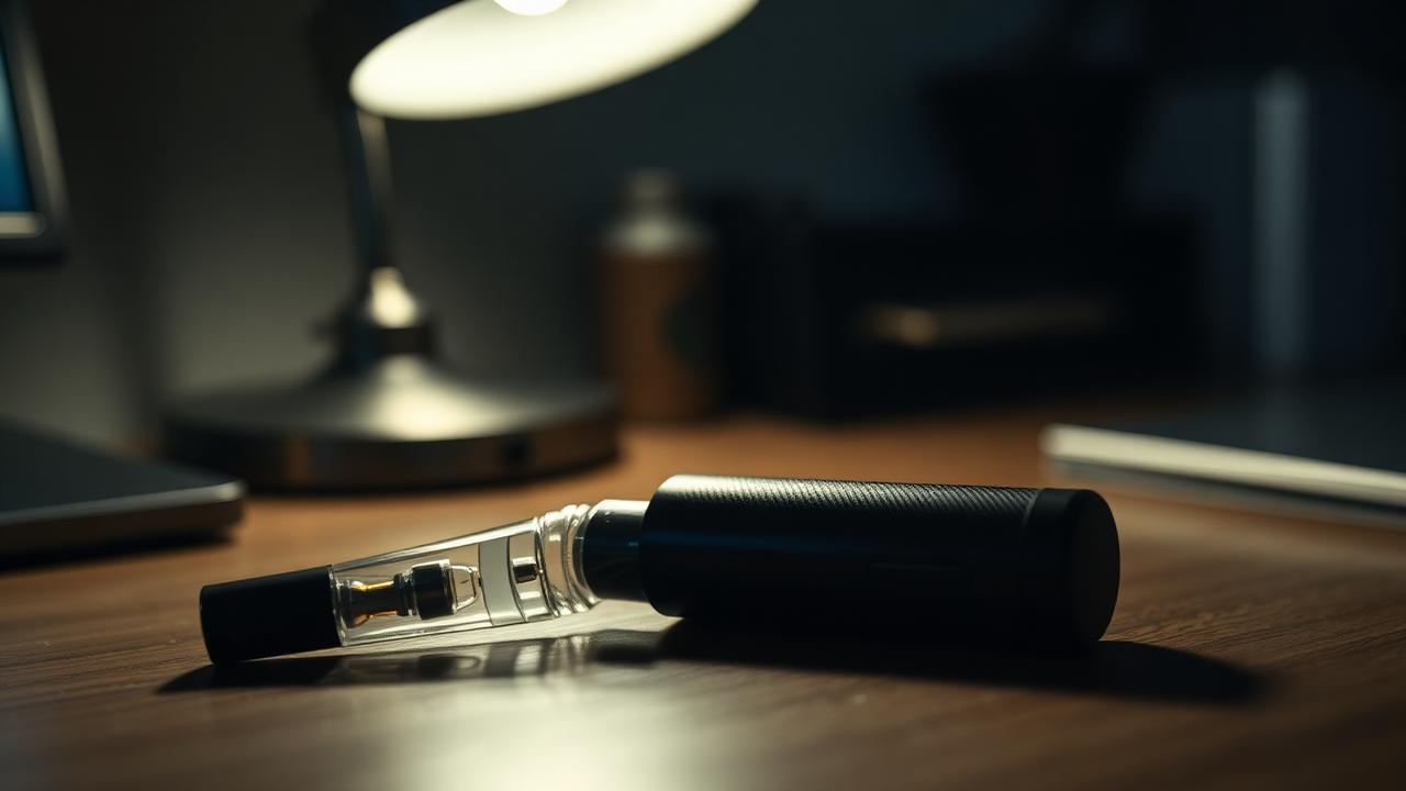 Disposable vape on a desk during a late-night session in Jacksonville